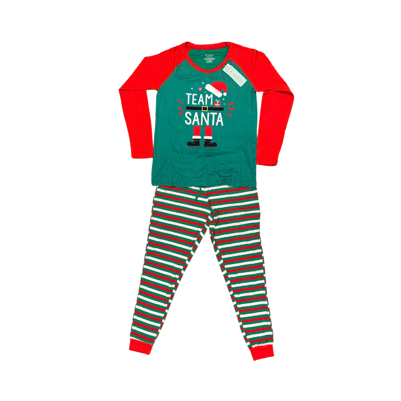 Pajamarama His and Hers Holiday Matching Pajama Set - Team Santa