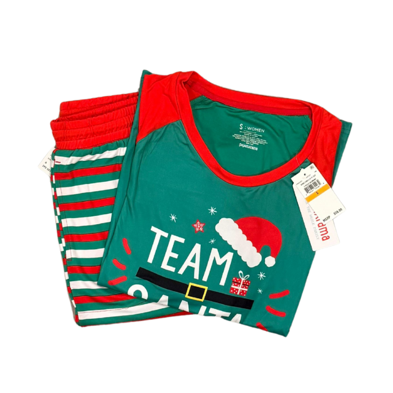Pajamarama His and Hers Holiday Matching Pajama Set - Team Santa