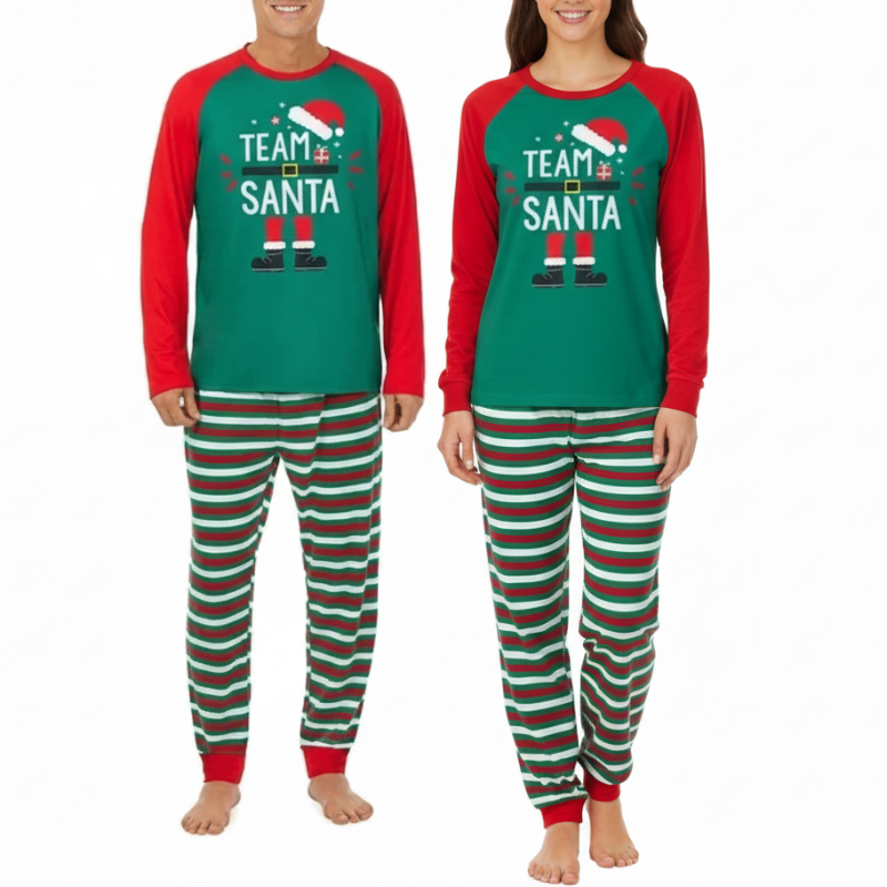 Pajamarama His and Hers Holiday Matching Pajama Set - Team Santa